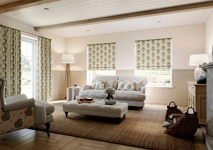 Petal & Block Lotus Blossom, Neem - Twist&Fit Roman Blind - Image 7